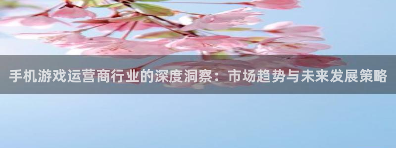 欧博娱乐平台官网登录：手机游戏运营商行业的深度洞察：市场趋势