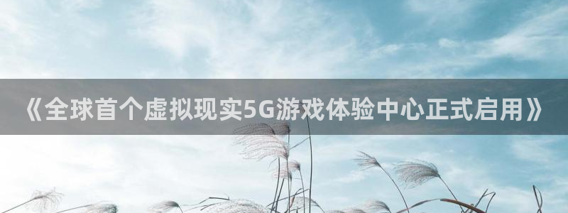 欧博娱乐官网登录：《全球首个虚拟现实5G游戏体验中心正式启用