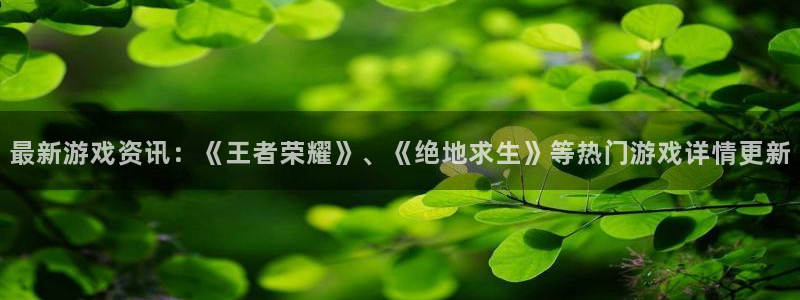 欧博网站是多少：最新游戏资讯：《王者荣耀》、《绝地求生》等热